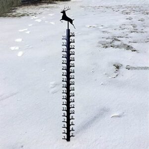 36 inches iron art snow gauge, handmade metal snow depth measuring stick outdoor, iron snow gauge snow measuring device garden stakes winter decorations outdoor yard (reindeer)