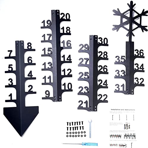 36 Inches Iron Art Snow Gauge, Handmade Metal Snow Depth Measuring Stick Outdoor, Iron Snow Gauge Snow Measuring Device Garden Stakes Winter Decorations Outdoor Yard (Reindeer)