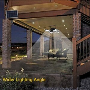 Solar Pendant Light Outdoor/Indoor, 128 LED 1000LM Solar Shed Light 4-Leaf 120° Adjustable Motion Sensor Solar Light with Remote, IP65 Waterproof Solar Security Light for Garage Garden Gazebo Porch