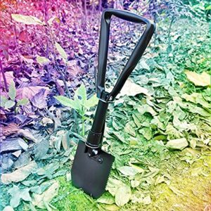 Behandy Folding Shovel, Collapsible Shovel for Car Snow, Camping Shovel and Pickax, Military Entrenching Tool for Gardening, Camping, Digging Dirt, Sand, Snow, Off Road, Portable Car Emergency kit