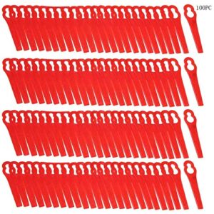 mower 100pcs replacement plastic replacement lawn for garden grass tools & home improvement lawn mower .5 acre (red, one size)