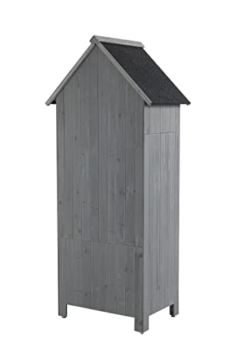 Outdoor Storage Cabinet Tool Shed Wooden Garden Shed (Gray)