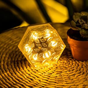 aiiny solar outdoor lights 1 pack,outdoor garden decor lighting products,6led warm white waterproof ice cube pathway lights for garden patio porch landscape backyard lawn yard pool
