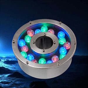 led ring underwater fountain light – ip68 waterproof 12v pond lights for the garden, fountain pool, landscape decoration ( color : rgb , size : 24w(12v) )