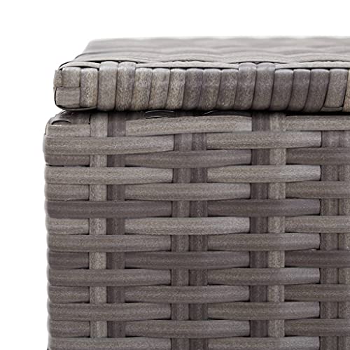 loibinfen Patio Storage Box Gray 59.1"x19.7"x23.6" Poly Rattan Patio Garden Outdoor Storage Container for Toys, Furniture Deck box (Weight:31.75 lbs)