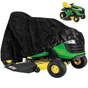 sunluway lp93917 riding lawn mower cover for john deere 100-x300 series tractors, 330d oxford fabric rain protector from dust dirt snow rain sun rays, supply all weather outdoor protection