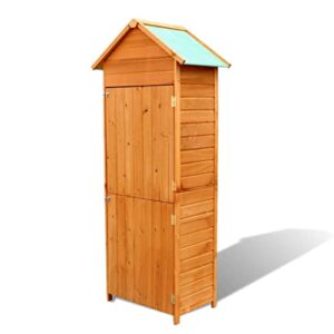 loibinfen patio storage cabinet outdoor storage cabinet waterproof garden storage cabinet utility tool storage organizer for backyard, patio, garden deck brown 31.1″x19.3″x74.8″ (weight:48.5 lbs)