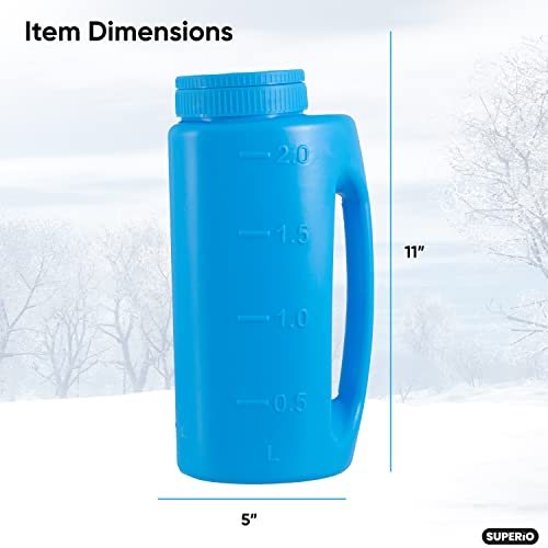 Ice Melt Salt Spreader Handheld Shaker for Lawn Seed, Salt, Ice Melt, Calcium, Deicer Shaker 2 Liter, Adjustable Hole Size, Handy for Fertilizer Lawn Seed Salt to Deice