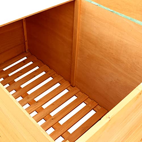 loibinfen Patio Storage Box 49.6"x28.3"x28.3" Wood Deck Box, Outdoor Wood Garden Backyard Organization, Garden Storage Box for Patio Furniture Gardening Tools Toys Cushions (Weight:38.36 lbs)