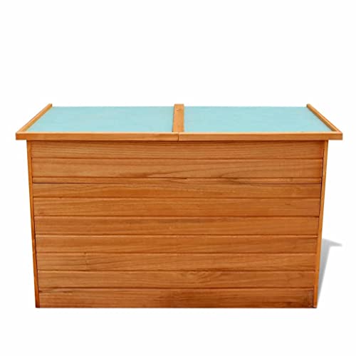 loibinfen Patio Storage Box 49.6"x28.3"x28.3" Wood Deck Box, Outdoor Wood Garden Backyard Organization, Garden Storage Box for Patio Furniture Gardening Tools Toys Cushions (Weight:38.36 lbs)