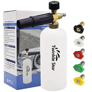 Twinkle Star Pressure Washer Adapter Set | Foam Cannon 1 L Bottle with 5 Nozzle