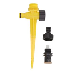 PENO Garden Spray Nozzle, Durable 360 Degree Hydraulic Drive ABS 12in DN15 Even Spray Nozzle Cold Resistant for Cooling Watering