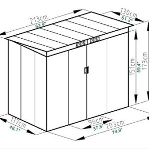 Goplus 4' X 7' Outdoor Storage Shed Garden Sliding Door Outside Tool House (Gray)