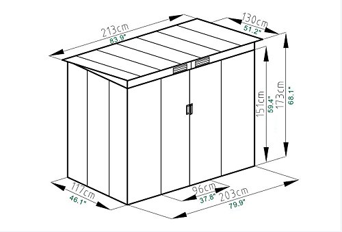 Goplus 4' X 7' Outdoor Storage Shed Garden Sliding Door Outside Tool House (Gray)