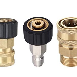 LOVHO Pressure Washer Adapter Set M22-14MM to 3/8 Inch Quick Connector 3 Pcs