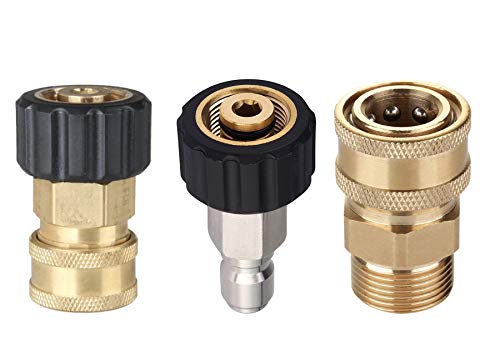 LOVHO Pressure Washer Adapter Set M22-14MM to 3/8 Inch Quick Connector 3 Pcs