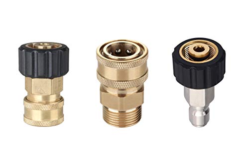 LOVHO Pressure Washer Adapter Set M22-14MM to 3/8 Inch Quick Connector 3 Pcs