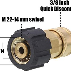 LOVHO Pressure Washer Adapter Set M22-14MM to 3/8 Inch Quick Connector 3 Pcs