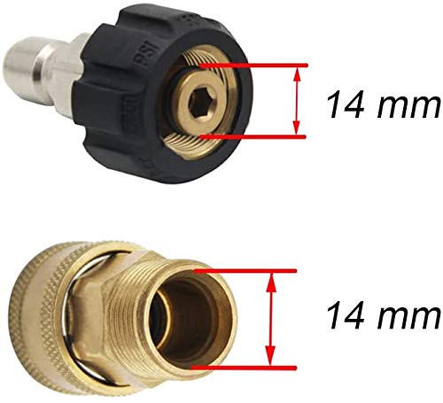 LOVHO Pressure Washer Adapter Set M22-14MM to 3/8 Inch Quick Connector 3 Pcs