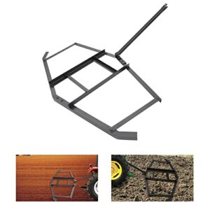 Leveling Lawn Rake, 66" Width Tow Behind Drag Harrow, Driveway Tractor Harrow with 2 Adjustable Bars, Heavy Duty Steel, Driveway Grader for ATV, UTV, Garden Lawn Tractors