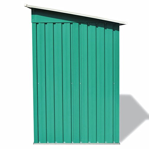 Tidyard Garden Galvanized Steel Shed Green Metal Storage with 2 Vents House Storage Tool Organizer Box Sliding Door 74.8 Inches x48.8 Inches x71.3 Inches