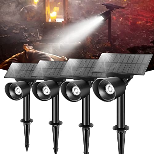 Linkind Outdoor Solar Lights, Solar Spot Lights Outdoor with 24° Beam Angle 6500K Daylight White, Solar Landscape Spotlights for Yard Outside Garden House, 4 Pack