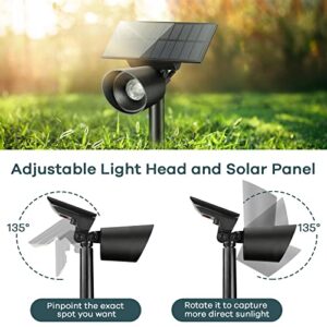 Linkind Outdoor Solar Lights, Solar Spot Lights Outdoor with 24° Beam Angle 6500K Daylight White, Solar Landscape Spotlights for Yard Outside Garden House, 4 Pack