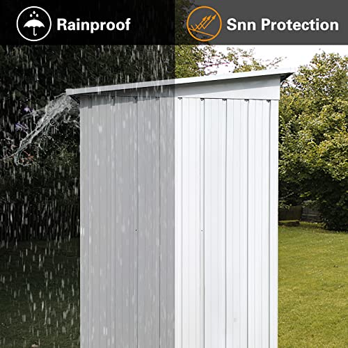 JOJIMOVE 5x3 FT Storage Shed, Metal Outdoor Garden Shed Backyard Storage Shed with Ventilation & Lockable Door, Waterproof Tool Shed for Garden,Courtyard, Lawn