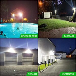 Bulbeats 2 Pack 150W LED Flood Light Outdoor, Outside Lights for Yard, 5000K Daylight Gray, IP65 Waterproof Exterior Lighting Fixture for House, Garden, Backyard (3ft UL Plug)