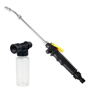 high pressure power washer for garden & car cleaning – 2-in-1 high pressure cleaning tool,jet nozzle for garden hose,metal high pressure power garden sprinkle,water hose nozzle (72cm+foam jug)