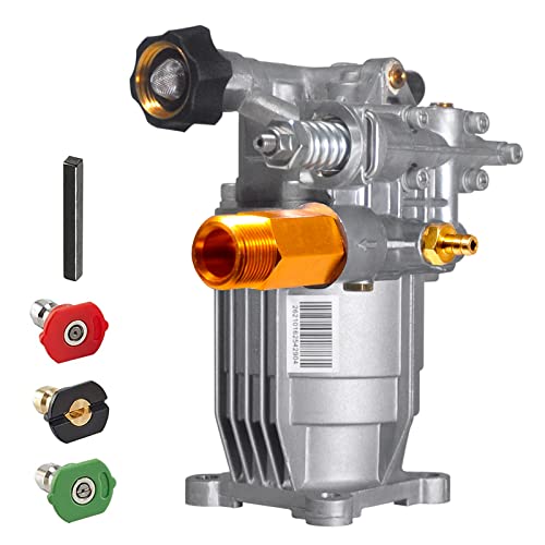 TOOLCY 3/4" Shaft Horizontal Pressure Washer Pump - Max 3100 PSI @ 2.5 GPM - Power Washer Pump for Gas Washer - Replacement Pump for Honda, Simpson, Ryobi etc.