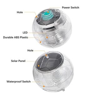 YOFOKO Solar Floating Pool Lights Floating Ball Pool Light Solar Powered Color Changing Balls Waterproof Waterscape Light Float or Hang in Pool Garden Backyard Pond Party Decorations (Transparent)