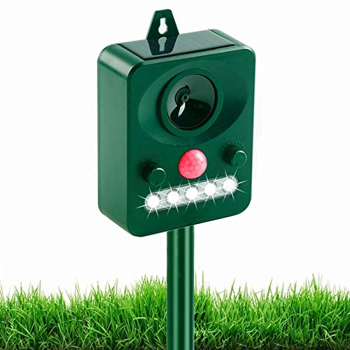 Solar Animal Deterrent Device, Outdoor Motion Detector, Dog, Cat Deterrent, Squirrel, Raccoon, Skunk, Rat, Mole, Deer, Rabbit