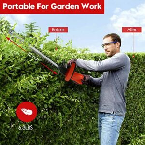 Electric hedge trimmer cordless 21V 3000mAh Battery Hedge Trimmer 22-Inch Power Hedge Trimmer With Battery And Charger, Dual Action Blade 3/5" Cut Capacity, 1500 RPM Bush Trimmer Cordless Outdoor Tool