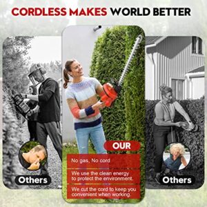 Electric hedge trimmer cordless 21V 3000mAh Battery Hedge Trimmer 22-Inch Power Hedge Trimmer With Battery And Charger, Dual Action Blade 3/5" Cut Capacity, 1500 RPM Bush Trimmer Cordless Outdoor Tool