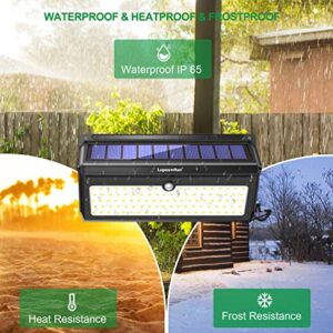 Luposwiten 100 LED Solar Lights Outdoor Waterproof with Motion Sensor - 2000 Lumens Solar Motion Lights Outdoor, Easy-to-Install for Front Door, Yard, Garage, Garden, Patio, Deck (2 Pack)