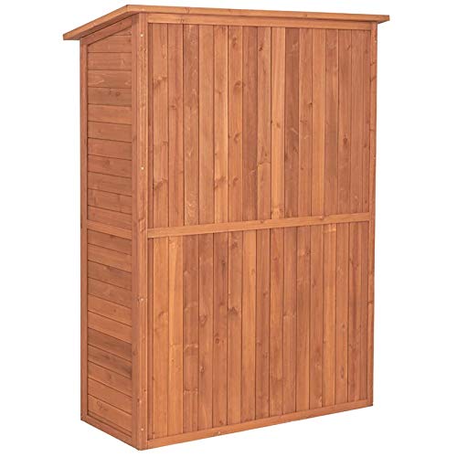 Leisure Season MCS5137 Multi Compartment Storage Cabinet - Brown - Indoor and Outdoor Shed for Garden, Patio, Shed, Backyard, Front Porch, Garage - Tool Organizer and Furniture with Shelves, Cabinets