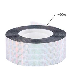 90M Bird Tape, Pet Bird Deterrent Tape, Audible Visual Flashing Reflective Ribbon, Suitable for Gardens, Orchards, Lawns, Airports