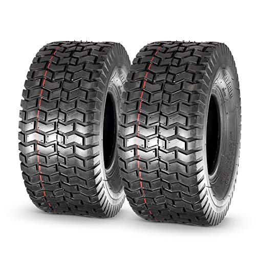 MaxAuto 15x6.00-6 Lawn Mower Tires, 15x6x6 Lawn Garden Tractor Tires, 15x6-6 Turf Tire, 4PR Tubeless, Set of 2