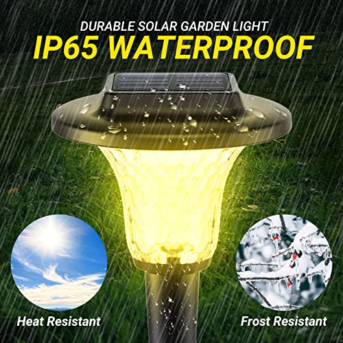 Sparkling Wonderful Solar Pathway Lights, 6 Pack Garden Solar Outdoor Lights IP65 Waterproof, 7 Auto Color Changing and Warm Color Solar Powered Landscape Lights for Lawn Walkway Patio Yard