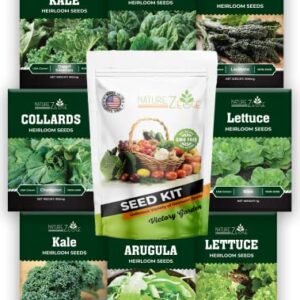 Heirloom Lettuce Mix and Greens Garden Seeds, 8 Varieties, 5300 Seeds, Hydroponic Seeds, Includes Bibb Butter Lettuce Seeds for Planting, Kale, Arugula Seeds, Spinach, Collards, and More, Non-GMO…