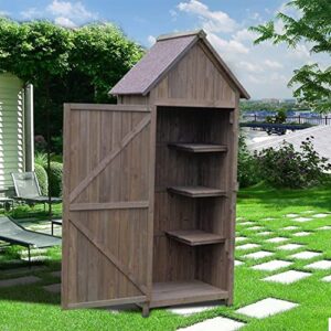 MUWIZ Outdoor Storage Shed, Storage Shed and Tool Shed Outdoor Garden Storage Shed, Outside Tool Sheds w/Asphalt Waterproof Roof