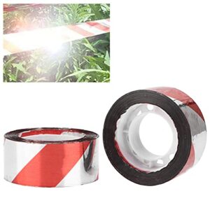 Hztyyier Reflective Scare Tape, Bird Scare Ribbon Thick Reflective Bird ​Deterrent Tape Garden Orchard Accessories Reflective Scare Birds Tape for Scare Birds Away(2 Pieces of red Silver, 100m)