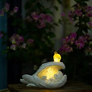 HONGRUIART Solar Sleeping Baby Angel Statue, Solar Light Cherub Angel in Wings with Bird, Memorial Guardian Angel Bady Statue Indoor and Outdoor Home Garden Decoration