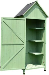 muwiz outdoor storage shed, storage shed and tool shed outdoor storage shed, wood garden houses w/workstation & waterproof asphalt roof (color : turquoise)