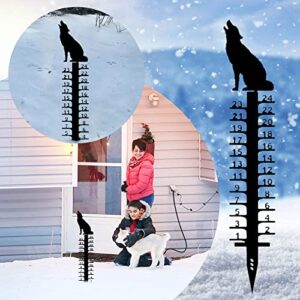 Gift 24cm Snowflake Snow Measuring Instrument Snowmobile Snow Measuring Instrument Metal Snow Measuring Ruler Outdoor Garden Ornament Smart Leveler (Black, One Size)