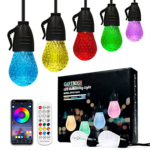 Outdoor String Lights 49ft, Led Lights, Patio Lights, Remote and App, String Lights for Outside, Deck Decorations, Outdoor Lights Lighting & Ceiling Fans House Decor Garden Lights Backyard Lights