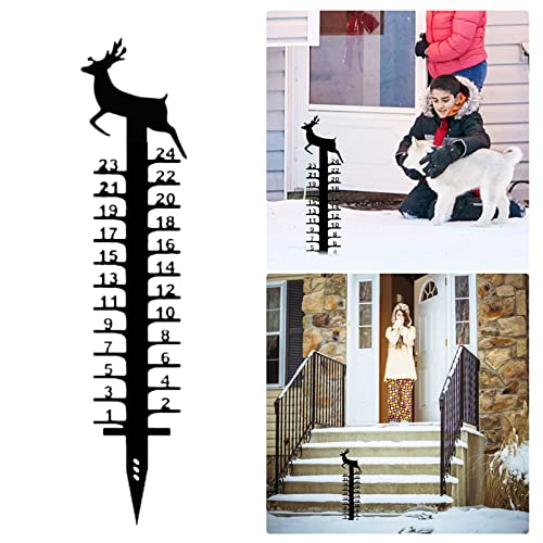 Smart Cutting Board with Scale Gift 24cm Snowflake Snow Measuring Instrument Snowmobile Snow Measuring Instrument Metal Snow Measuring Ruler Outdoor Garden Ornament Gas Level (Black, One Size)