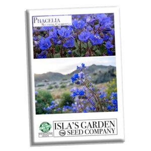 Phacelia "California Bluebell" Flower Seeds for Planting, 1000+ Seeds Per Packet, (Isla's Garden Seeds), Non GMO & Heirloom, Scientific Name: Phacelia campanularia, Great Home Garden Gift