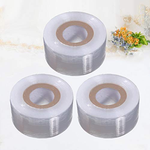 YARDWE Grafting Tape| 3 Roll 30mm Wide Clear Stretchable Nursery Grafting Films for Floristry Plants Repair, Bio- degradable Moisture Barrier Grafting Tools for Garden Trees Fruit Vegetable Flower